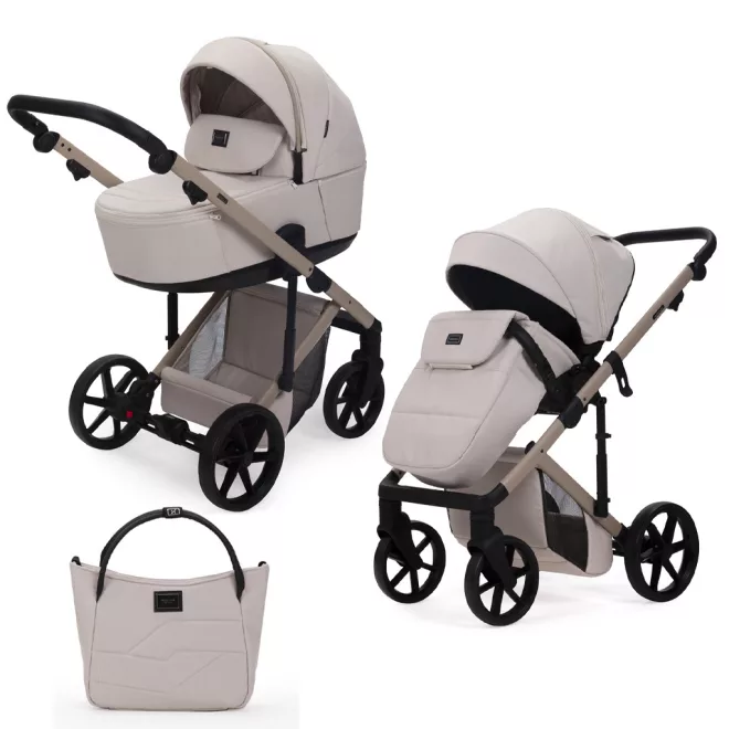 Adamex Dolce Natura Vanilla Kombinált Babakocsi - Prémium Kényelem, Sokoldalú Megoldás, Babával Való Mindennapokra