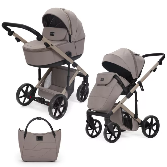 Adamex Dolce Natura Cappuccino Kombinált Babakocsi - Prémium Kényelem, Sokoldalú Megoldás, Babával Való Mindennapokra