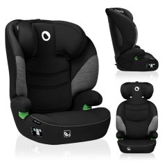   Lionelo Lars i-Size Autósülés 100-150 cm Fekete Szürke - Állítható Fejtámlás Gyerekülés, Biztonságos Utazáshoz
