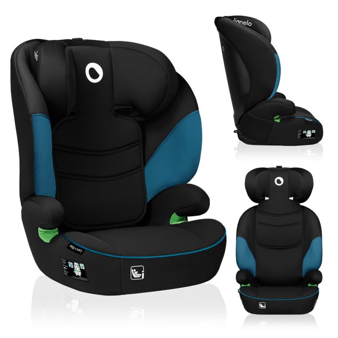 Lionelo Lars i-Size Autósülés 100-150 cm Zöld Türkiz - Állítható Fejtámlás Gyerekülés, Biztonságos Utazáshoz