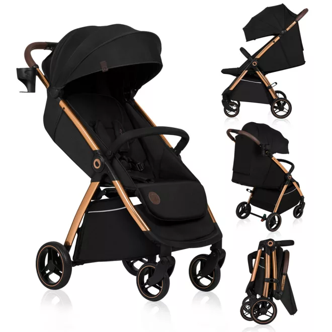 Lionelo Ingrid Sport Babakocsi Black Onyx - Kompakt Városi Babakocsi, Könnyű Összecsukással