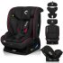 Lionelo Aart i-Size Autósülés 40-150 cm Fekete Karbon Piros - Isofix Gyerekülés Újszülött Kortól, Állítható Fejtámla