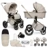 Muuvo Quick 2in1 Kombinált Babakocsi Szett Boho Beige - Prémium Multifunkciós Rendszer Mózeskosárral és Sportüléssel