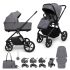 Muuvo One 2 az 1-ben Kombinált Babakocsi Gris - Prémium Babakocsi Mózeskosárral és Sportüléssel, Újszülött Kortól