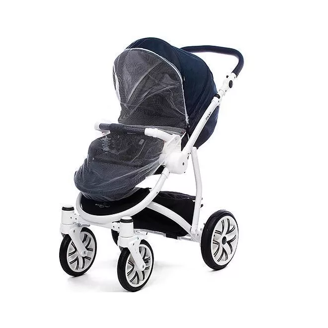 BabyOno Univerzális Szúnyogháló Babakocsira és Mózeskosárra Fehér Színben (95x60x20cm)