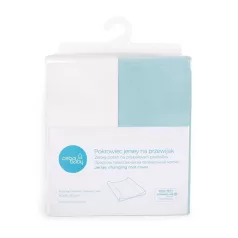   Ceba Baby Pelenkázó Alátét Huzat Türkiz + Ecru 50x70 - 80cm 2db - Puha 100% Pamut, Bőrbarát és Allergiabarát