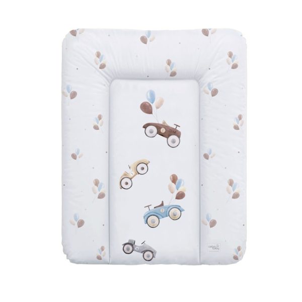 CEBA BABY Pelenkázó Alátét Komódra Puha Retro Autók Mintával 50x70cm - Ftalátmentes, Könnyen Tisztítható