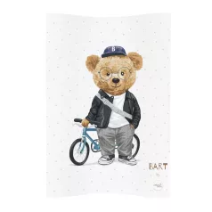   Ceba Baby Cosy Fluffy Puffy Bart Pelenkázó Alátét 2 Szegéllyel és Puha Felülettel 48x70cm - Kényelmes, Puha és Könnyen Tisztítható Pelenkázófelület Babáknak