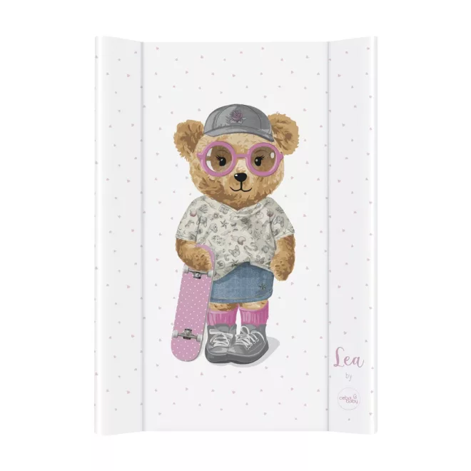 Ceba Baby Pelenkázó Alátét 2-szegélyes Merev Lappal (50x70) Comfort Fluffy Puffy Lea - Kényelmes és Higiénikus Pelenkázáshoz Mindennapi Babaápoláshoz