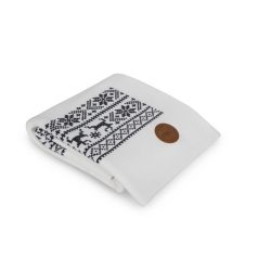   Ceba Baby Takaró Kötött Ajándékcsomagolásban 90x90 Rénszarvasok Fehér - Puha Melegséghez és Kényelmes Mindennapi Használathoz