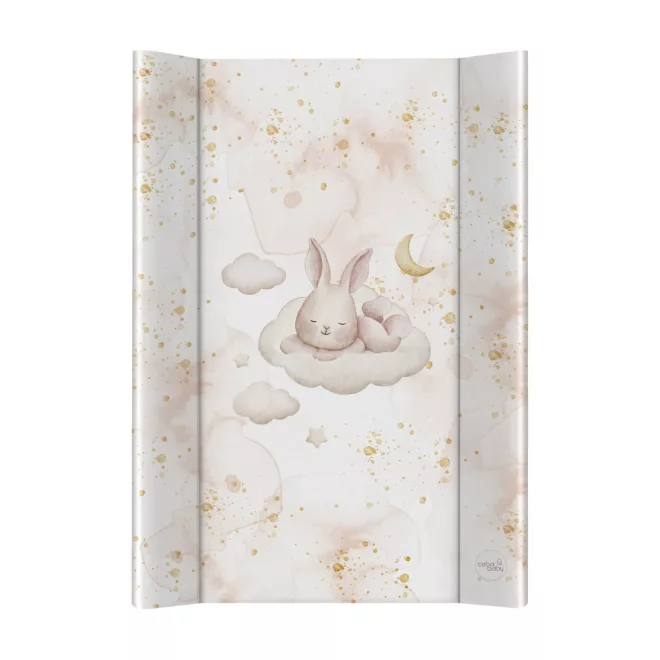 Ceba Baby Ultra Light Sleepy Bunny Pelenkázó Alátét 2 Szegéllyel és Merev Lappal 50x70cm - Stabil, Könnyű és Könnyen Tisztítható Pelenkázófelület Babáknak
