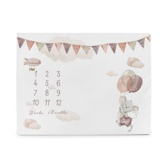   Ceba Baby Basic Mouse Mérföldkő Fotó Alátét 92x72cm - Puha Baba Fotóháttér a Hónapról-Hónapra Fejlődés Megörökítéséhez