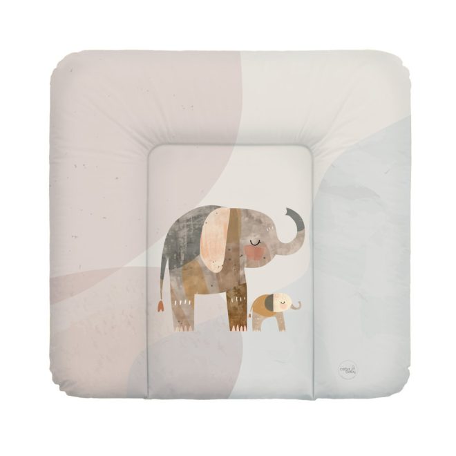 Ceba Baby Basic Elephant Family Puha Pelenkázó Alátét 75x72cm - Nagyméretű, Kényelmes és Könnyen Tisztítható Pelenkázófelület Babáknak