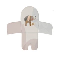   Ceba Baby Basic Etetőszék Betét 38x28cm Elephant Family - Puha, Kényelmes és Könnyen Tisztítható Ülésbetét Babáknak