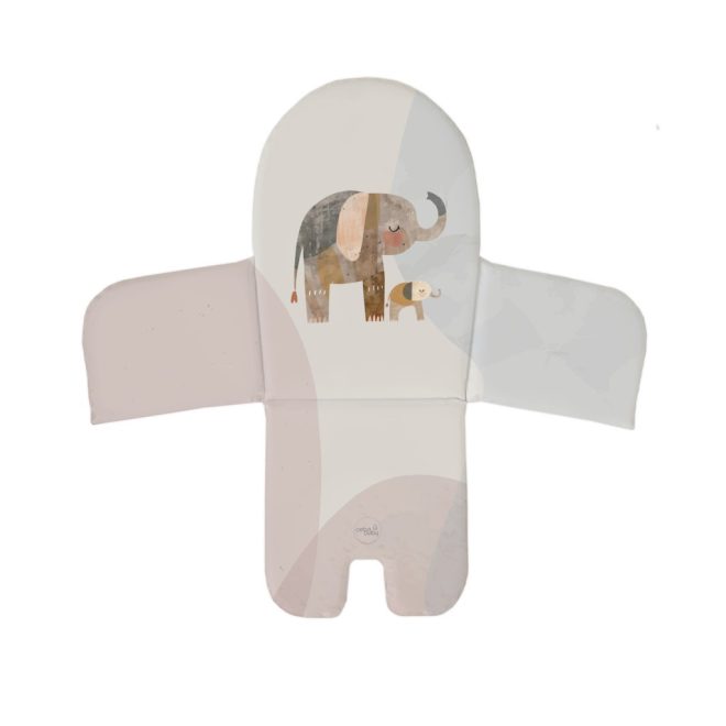 Ceba Baby Basic Etetőszék Betét 38x28cm Elephant Family - Puha, Kényelmes és Könnyen Tisztítható Ülésbetét Babáknak