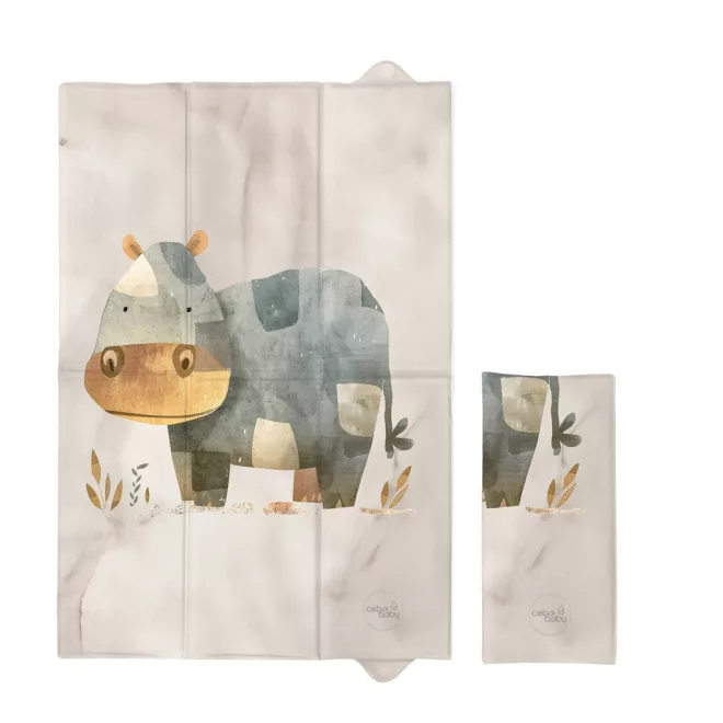 Ceba Baby Basic Cosy Hippo Utazó Pelenkázó Alátét 60x40cm - Összehajtható, Puha és Könnyen Tisztítható Pelenkázófelület Útközben