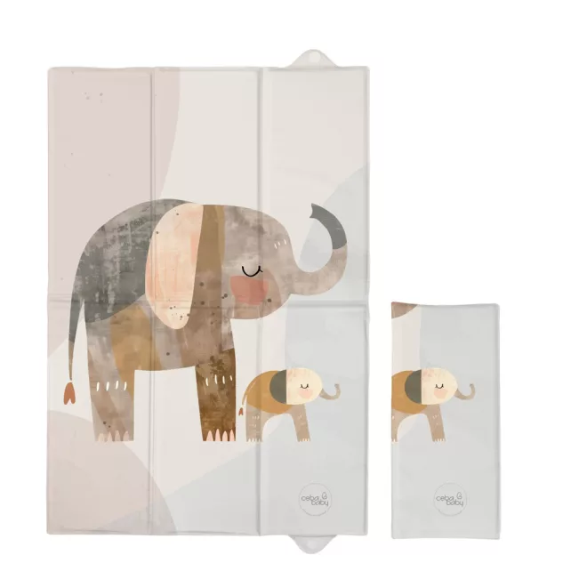Ceba Baby Basic Elephant Family Utazó Pelenkázó Alátét 60x40cm - Kényelmes Használathoz Utazáskor és Sétánál