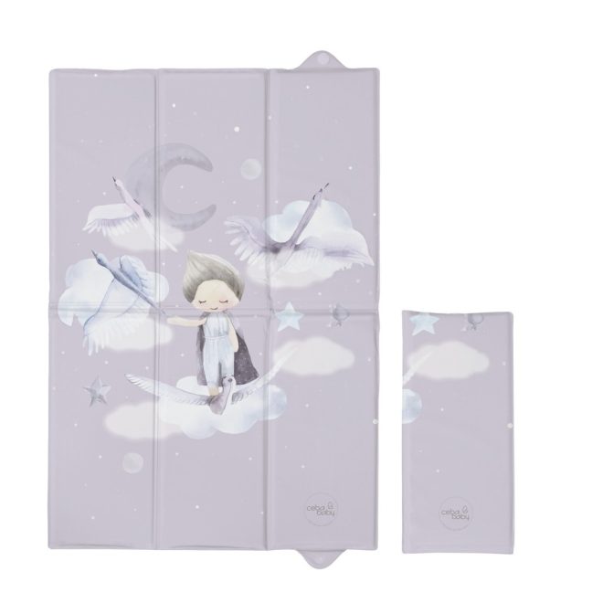 Ceba Baby Basic Wild Swans Utazó Pelenkázó Alátét 60x40cm - Összehajtható, Puha és Könnyen Tisztítható Pelenkázófelület Útközben