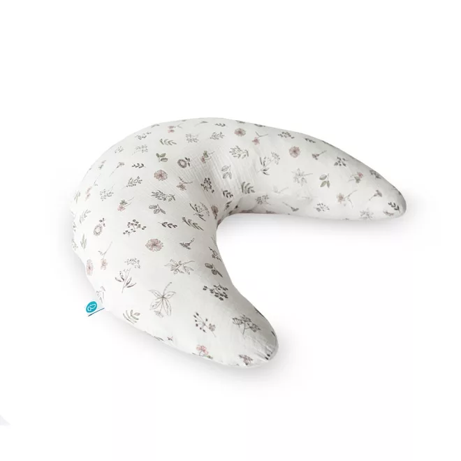 Ceba Baby HUGGY Szoptatós Párna (150x60x37) Basic Muszlin Small Twigs - Kényelmes Támasz Szoptatáshoz és Pihenéshez