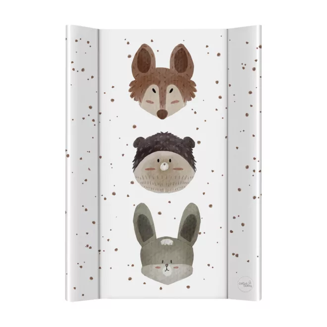 Ceba Baby Basic Cute Animals 2-oldalas Puha Pelenkázó Alátét 50x70cm – OEKO-TEX, Vízálló, Könnyen Tisztítható