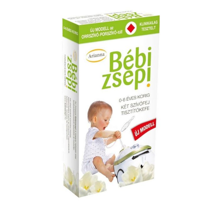 Arianna Bébizsepi Orrszívó-Porszívó 0-6 Éves Korig – 2 Szívófejjel és Tisztítókefével, Klinikailag Tesztelt, Könnyen Tisztítható