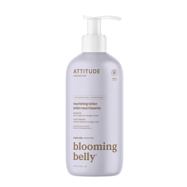 Attitude Tápláló Testápoló Tej Blooming Belly Argánnal 473ml - Természetes Ápolás Kismamáknak és Érzékeny Bőrre