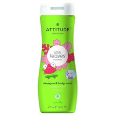   Attitude Little Leaves 2 az 1-ben Gyermek Szappan és Sampon - Dinnye és Kókusz Illattal, Természetes Ápolás 473ml