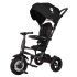 QPlay Rito Air Gel Összecsukható Tricikli - Fekete, 10-72 Hónapos Korig - Gumis Pneumatikus Kerekekkel, UPF 50+ Napellenzővel és Állítható Háttámlával