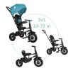 QPlay Rito Air Gel Összecsukható Tricikli - Zöld-Kék, 10-72 Hónapos Korig - Gumis Pneumatikus Kerekekkel, UPF 50+ Napellenzővel és Állítható Háttámlával