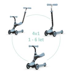   QPlay Sema 2in1 Gyerek Futóbicikli És Roller Blue - Átalakítható Tanuló Jármű 1-6 Éves Korig 50kg Terhelhetőséggel