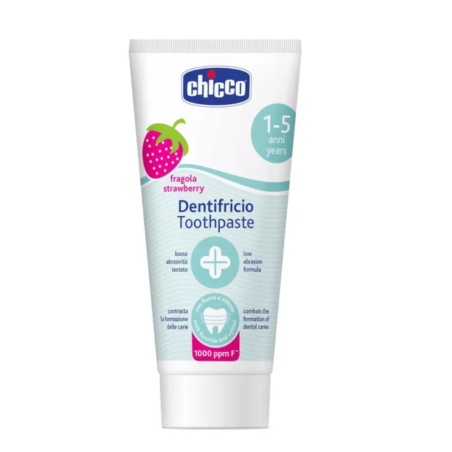 Chicco Fluoridos Fogkrém Eper Ízesítéssel 50ml - 1-5 Éves Korra, Gyengéd Tisztítás és Fogzománc Védelem