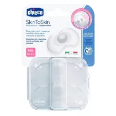   Chicco Skin to Skin Mellbimbóvédő Szilikon M/L Méretben 2db