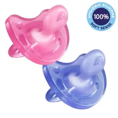   Chicco Physio Soft Teljesen Szilikon Cumi 16-36 Hónapos Lányoknak 2db - Extra Puha Anatómiai Nyugtató Cumi