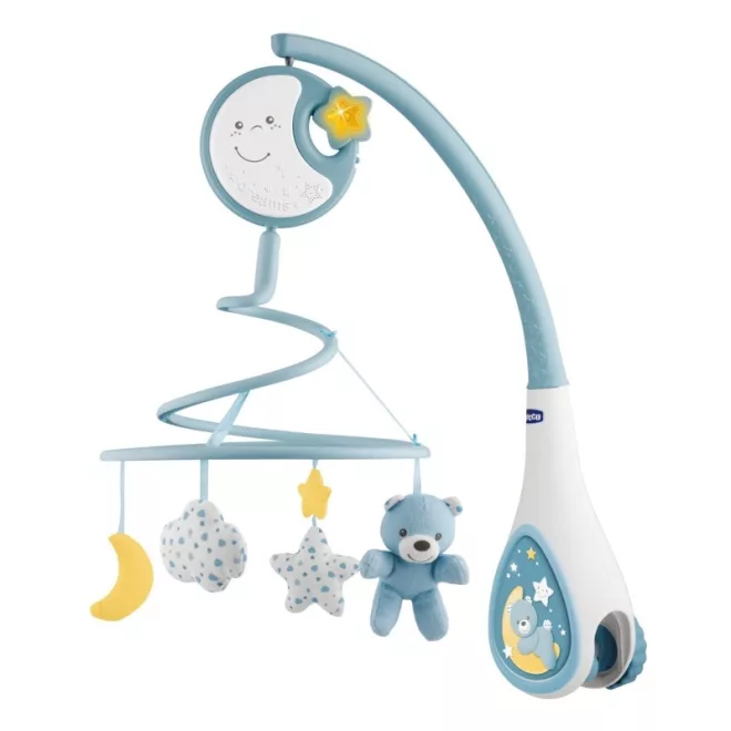 Chicco Next2Dreams 3 az 1-ben Forgó és Függő Játék Kiságy Fölé Kék 0 Hónapos Kortól - Nyugtató Fény- és Zenefunkció Babáknak