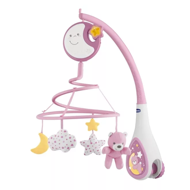 Chicco Next2Dreams 3 az 1-ben Forgó és Függő Játék Kiságy Fölé Rózsaszín 0 Hónapos Kortól - Nyugtató Fény- és Zenefunkció Babáknak