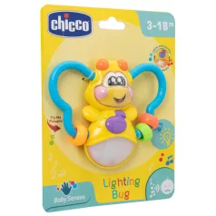   Chicco Elektronikus Rágóka Világító Bogárka 3 Hónapos Kortól - Fény- és Hanghatásokkal, BPA-mentes Babarágóka