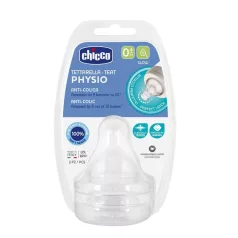   Chicco Perfect Easy / Perfect 5 / Well-Being Fiziológiai Cumisüveg Cumi Lassú Áramlással - Puha Anatómiai Cumifej Újszülötteknek 2db