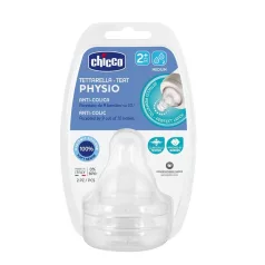   Chicco Perfect Easy / Perfect 5 / Well-Being Fiziológiai Cumisüveg Cumi Közepes Átfolyással 2 Hónapos Kortól - Puha Anatómiai Cumifej Babáknak 2db