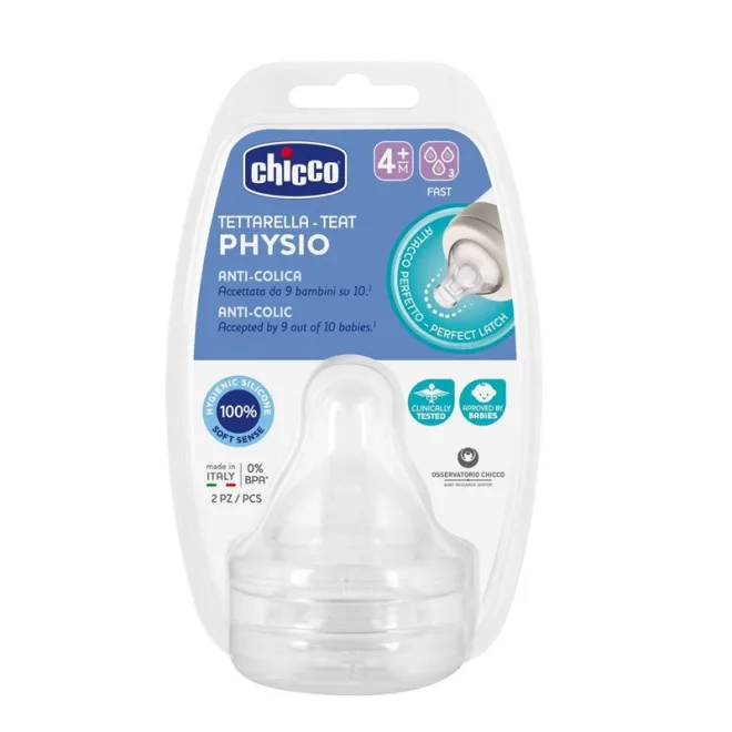 Chicco Perfect Easy / Perfect 5 / Well-Being Fiziológiai Cumisüveg Cumi Gyors Áramlás 4 Hónapos Kortól 2db - Természetes Szopási Élménnyel, Etetéshez