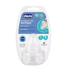   Chicco Perfect Easy / Perfect 5 / Well-Being Fiziológiai Cumisüveg Cumi Kása Átfolyással 6 Hónapos Kortól - Puha Anatómiai Cumifej Babáknak 2db