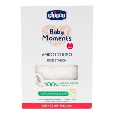   Chicco Baby Moments Sensitive Rizskeményítő Fürdőadalék 250g - 100% Bio, Nyugtató Hatású Fürdőkiegészítő Babáknak