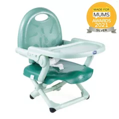   Chicco Pocket Snack Hordozható Ülésmagasító Sage - Kompakt, Állítható Magasságú és Könnyen Tisztítható Székmagasító Etetéshez és Utazáshoz