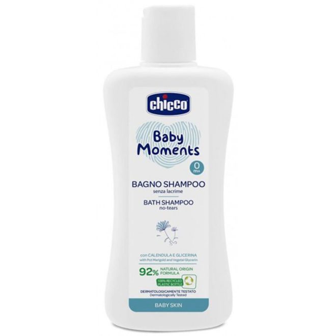 Chicco Baby Moments Könnymentes Fürdető és Sampon Körömvirág és Növényi Glicerinnel 200ml Újszülött Kortól