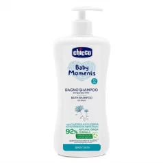   Chicco Baby Moments Sampon és Tusfürdő Adagolóval 750ml (92% Természetes Összetevő) - Kímélő Tisztítás Újszülött Kortól