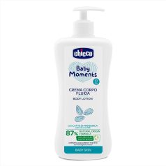   Chicco Baby Moments Testápoló Tej Adagolóval 500ml - 87% Természetes Összetevőkkel, Gyengéd Hidratálás Érzékeny Bababőrre, Újszülött Kortól