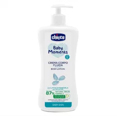   Chicco Baby Moments Testápoló Tej Adagolóval 500ml - 87% Természetes Összetevőkkel, Gyengéd Hidratálás Érzékeny Bababőrre, Újszülött Kortól