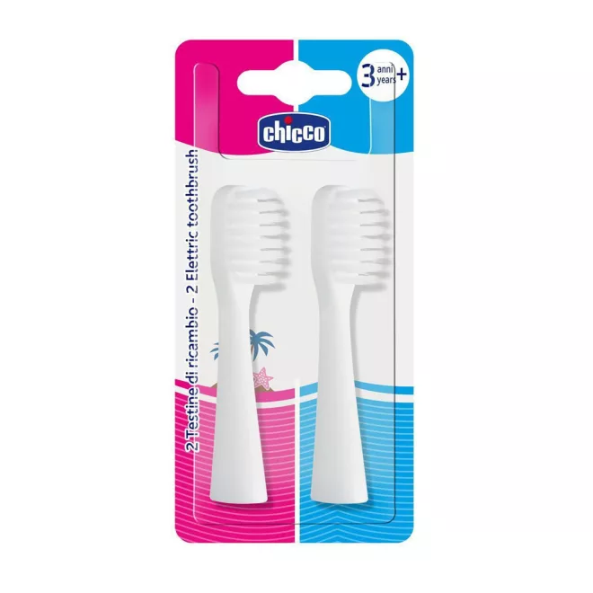 Chicco Elektromos Fogkefe Pótfej 2db - Kíméletes Tisztítás Gyerekeknek, Cserélhető Fejek