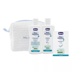   Chicco Baby Moments Kozmetikai Táska Cipzárral - Kék Babaápoló Készlet Praktikus Utazótokban