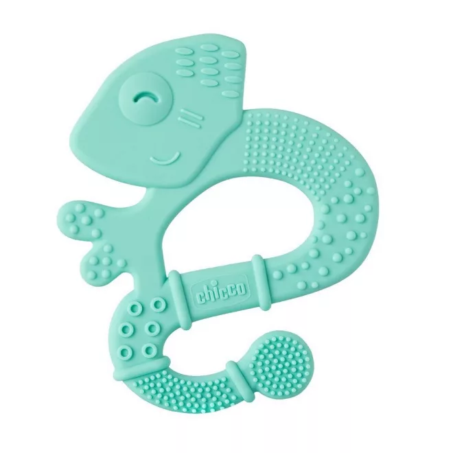 Chicco Super Soft Chameleon Szilikon Rágóka Kék 2 Hónapos Kortól - Extra Puha BPA-mentes Babarágóka Fogzáshoz