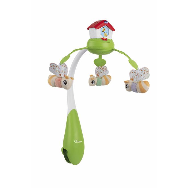 Chicco Bee Hive Kiságyra Szerelhető Forgó Játék Projektorral - Nyugtató Fény- és Zenefunkció Újszülött Kortól